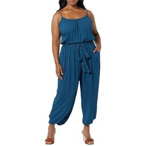 City Chic Capri Teal Jumpsuit Size 16
